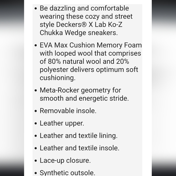 DECKER X LAB Chukka wedge sneakers  size 7 - Picture 15 of 15